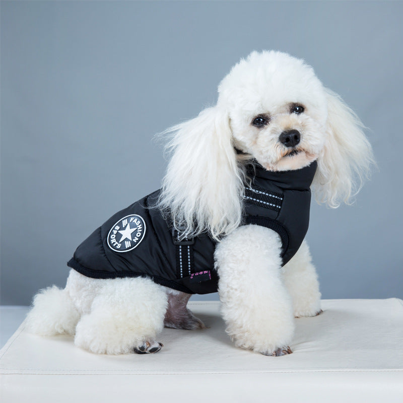 Waterproof and warm clothing for dogs, winter coat for dogs.
